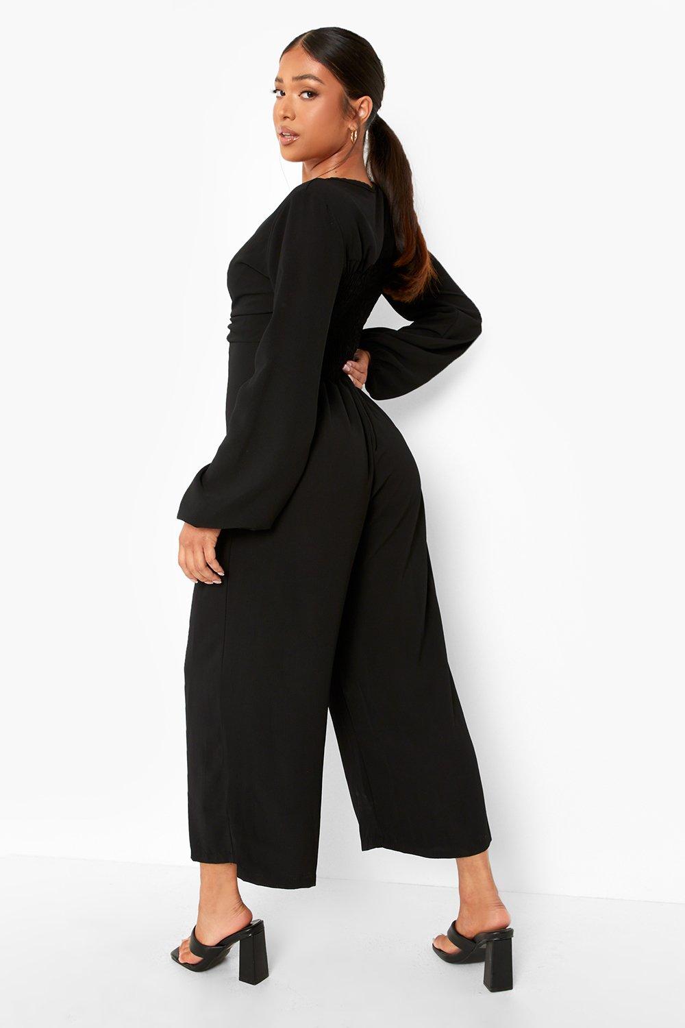 Women's petite store jumpsuit with sleeves