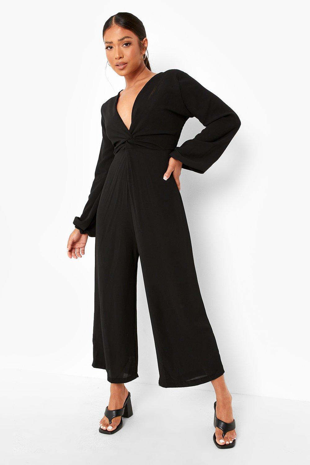 Women's petite store jumpsuit with sleeves