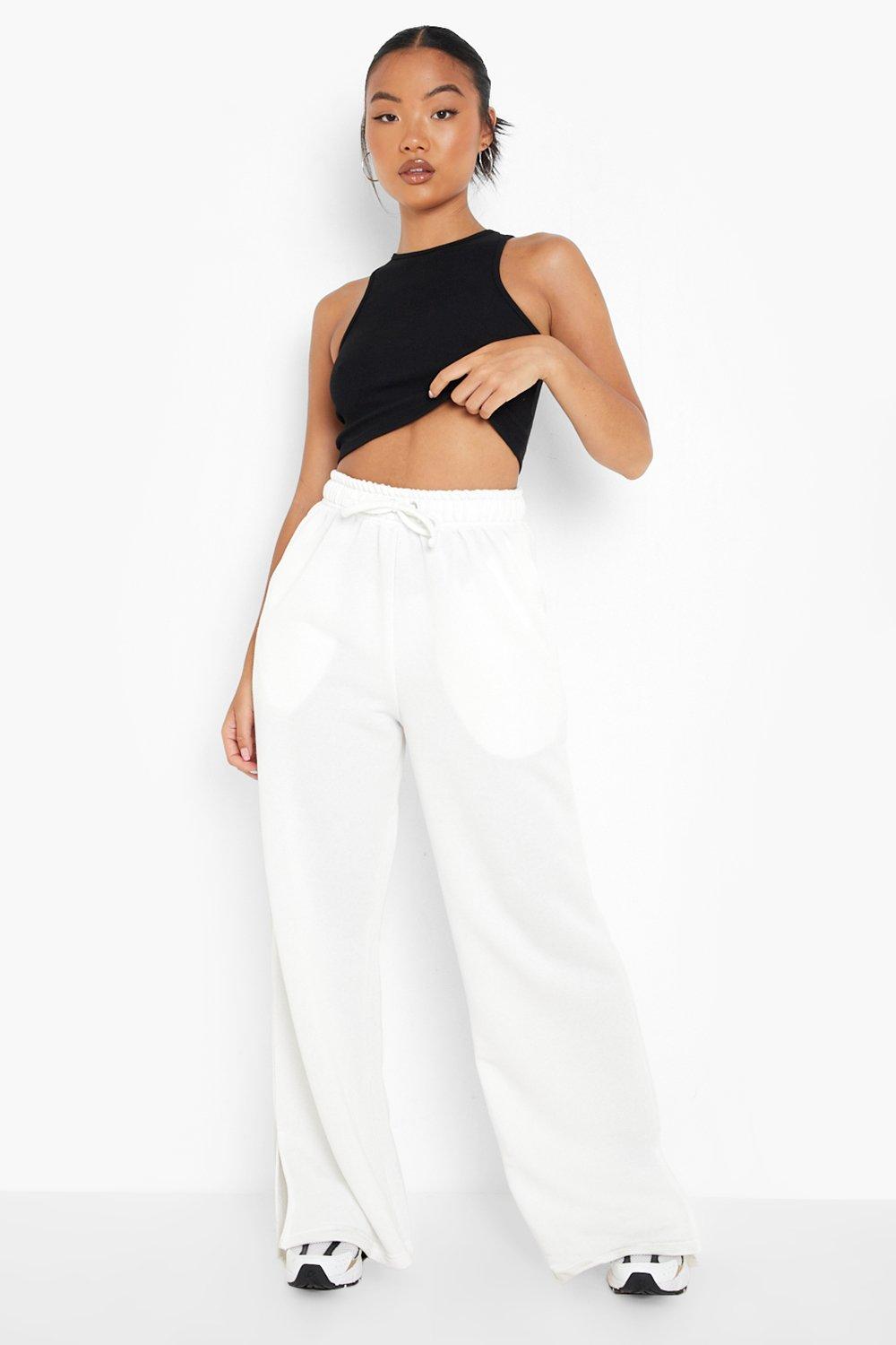 Petite Wide Leg Split Flare Joggers