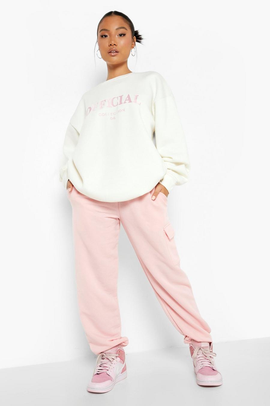 Pantaloni tuta Petite Basic stile Cargo, Baby pink rosa image number 1