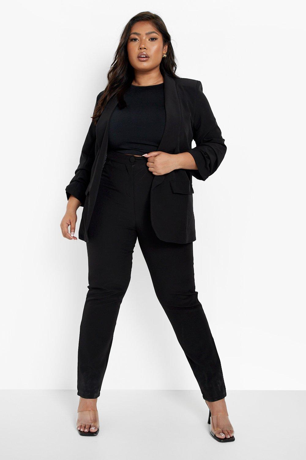 Black plus clearance size pant suits