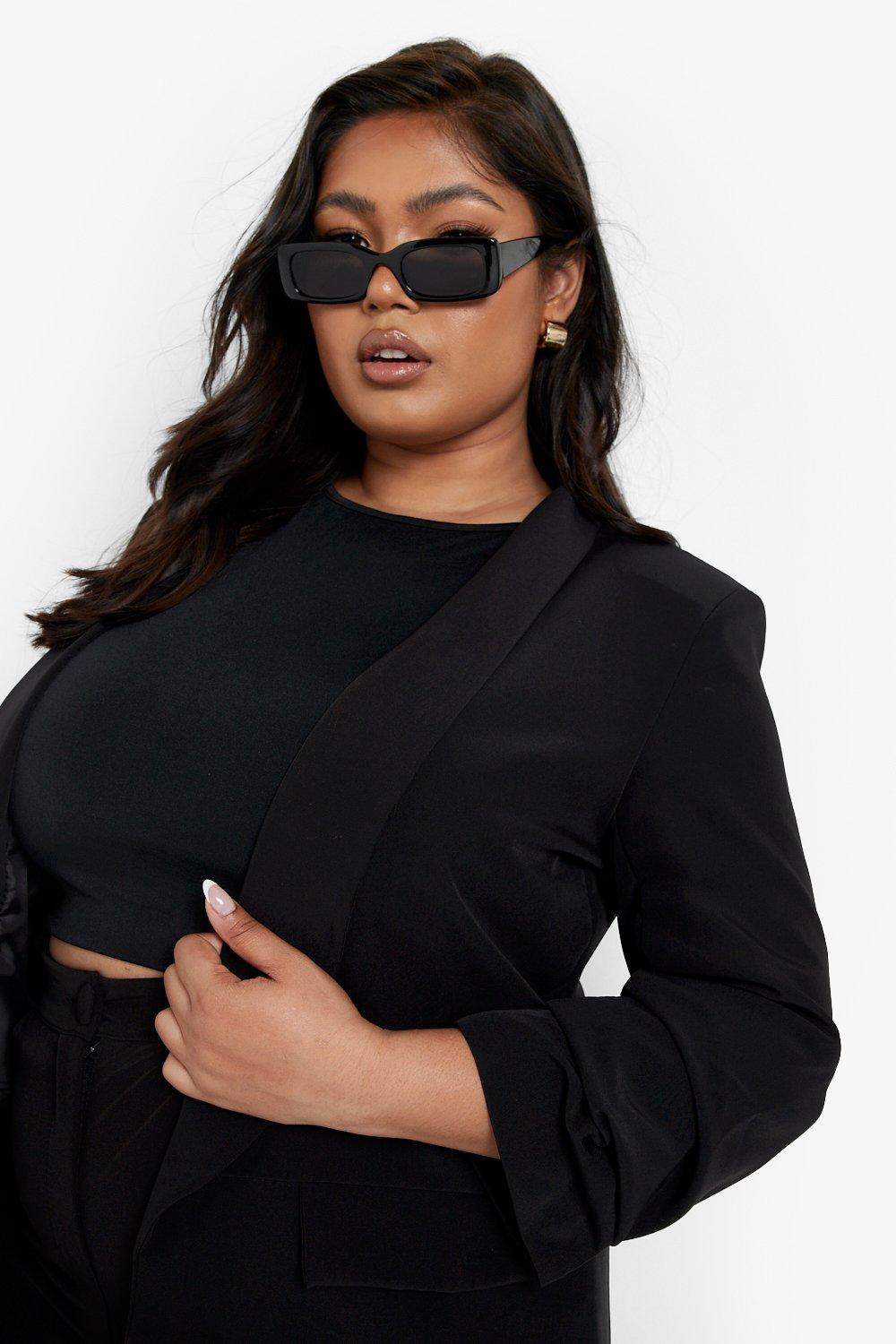 Plus Tailored Ruched Sleeve Pants Suit boohoo CA