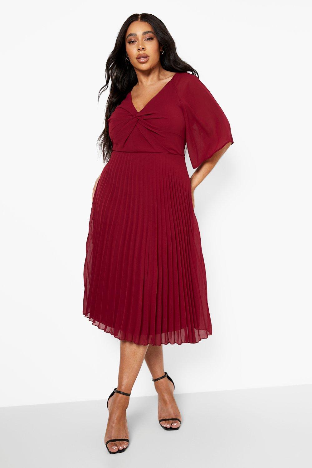 Burgundy cocktail outlet dress plus size