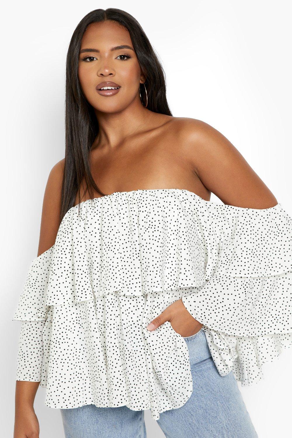 Polka dot sale ruffle shirt