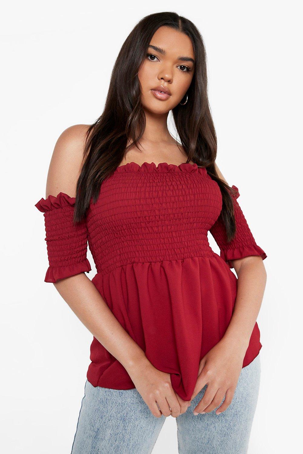 Boohoo off outlet the shoulder top