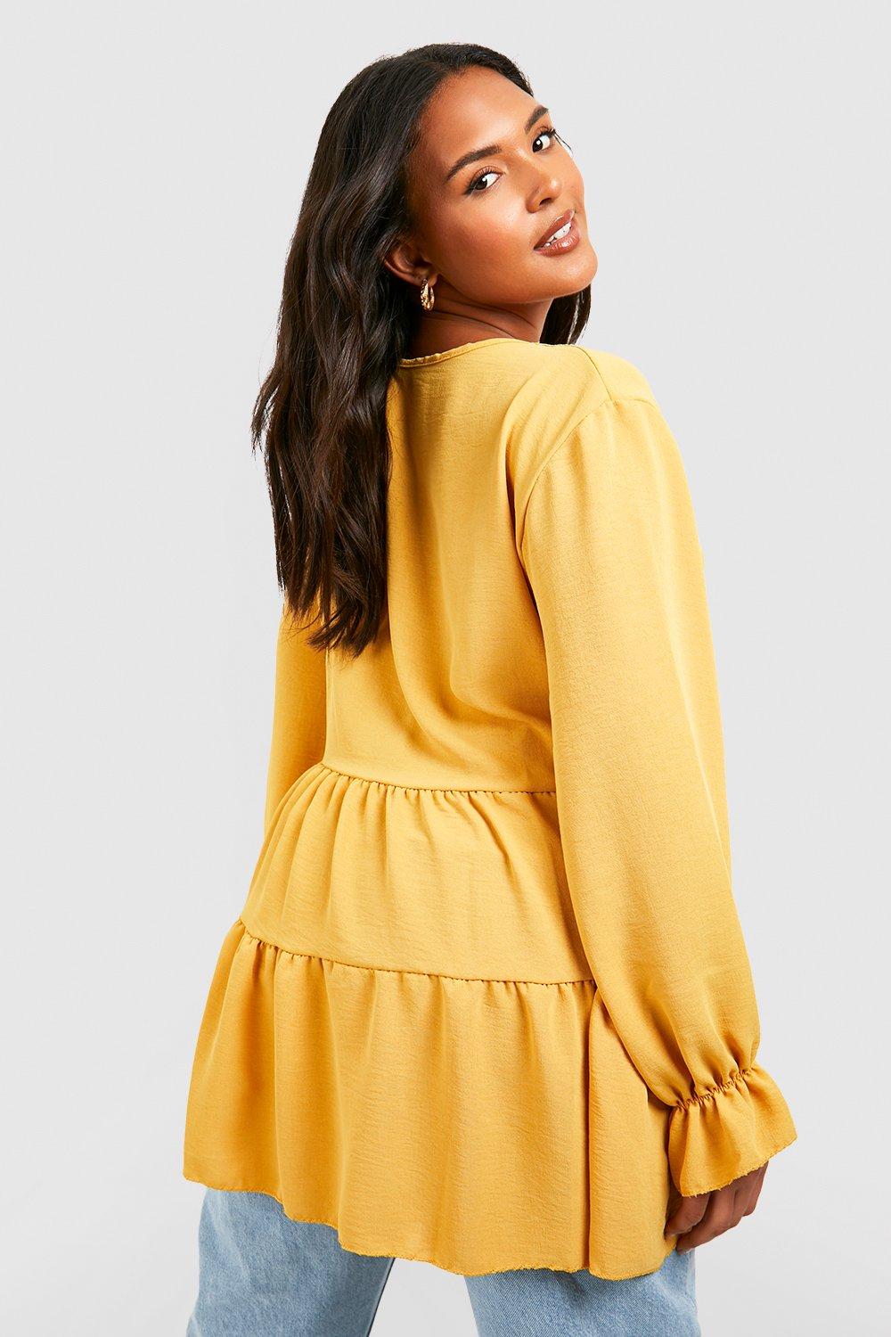 Mustard sales ruffle top