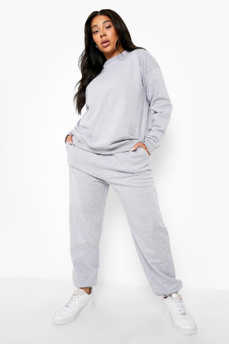 Grey grå Plus - Mysdress med sweatshirt image number 1