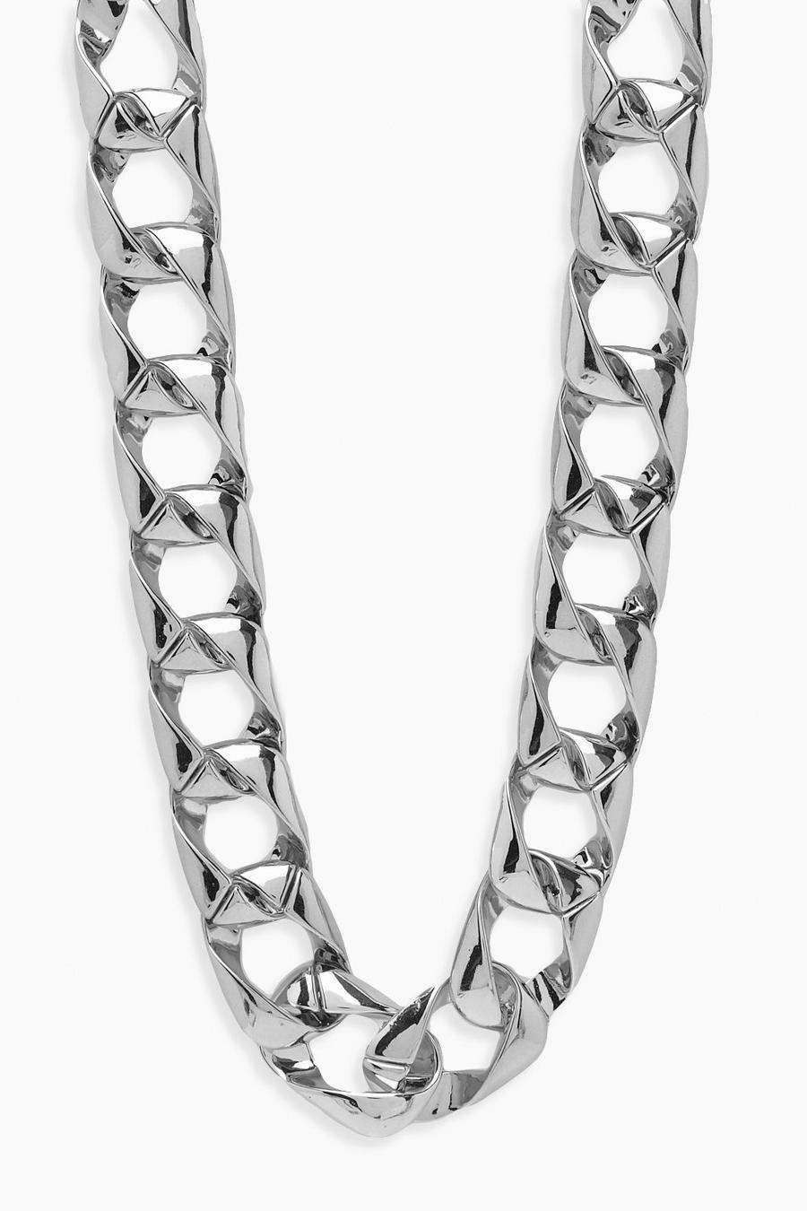 Collar Plus súper grueso con cadena, Silver image number 1