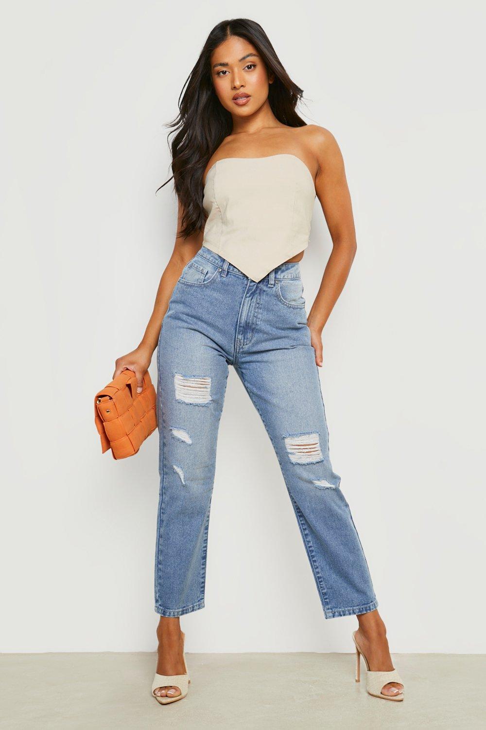 petite baggy ripped jeans