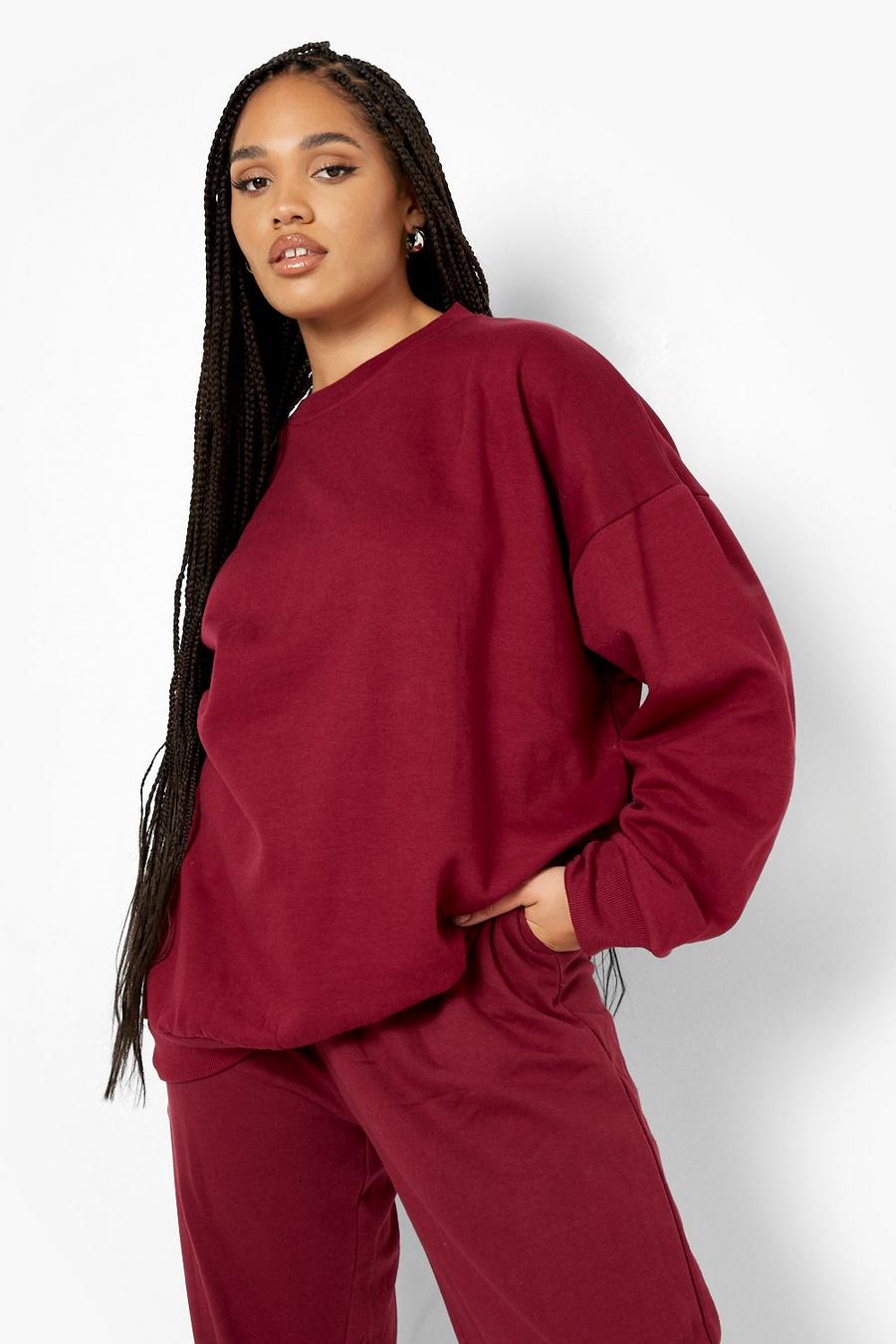 Grande taille - Sweat oversize, Berry image number 1