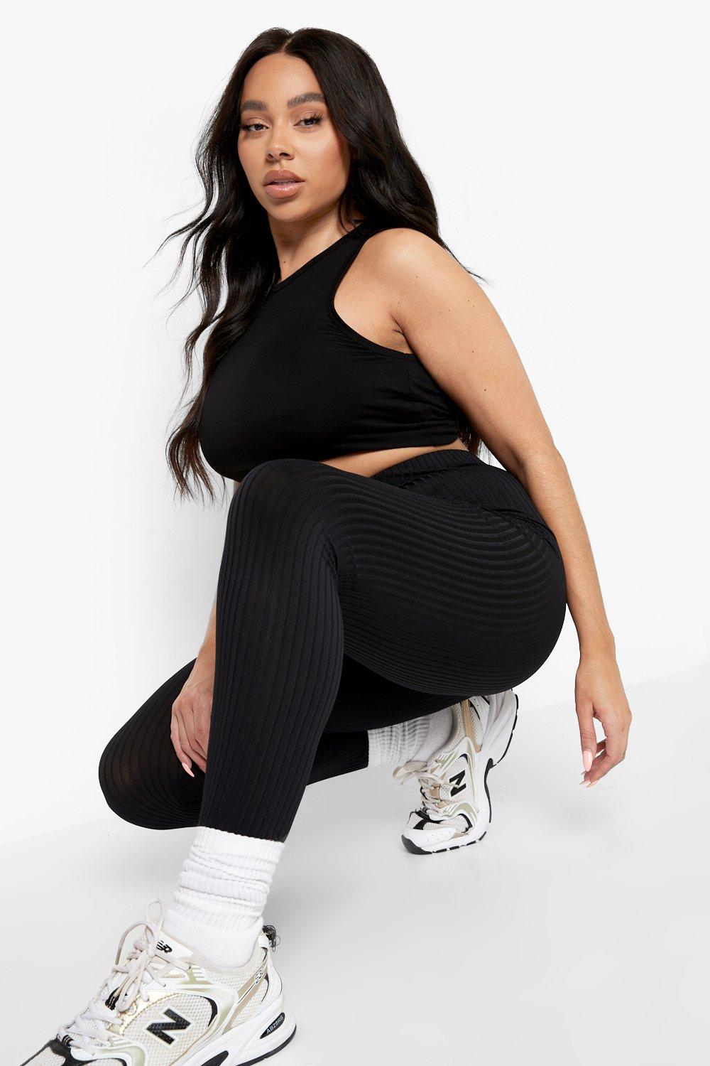 Plus Ribbed Stretch Leggings