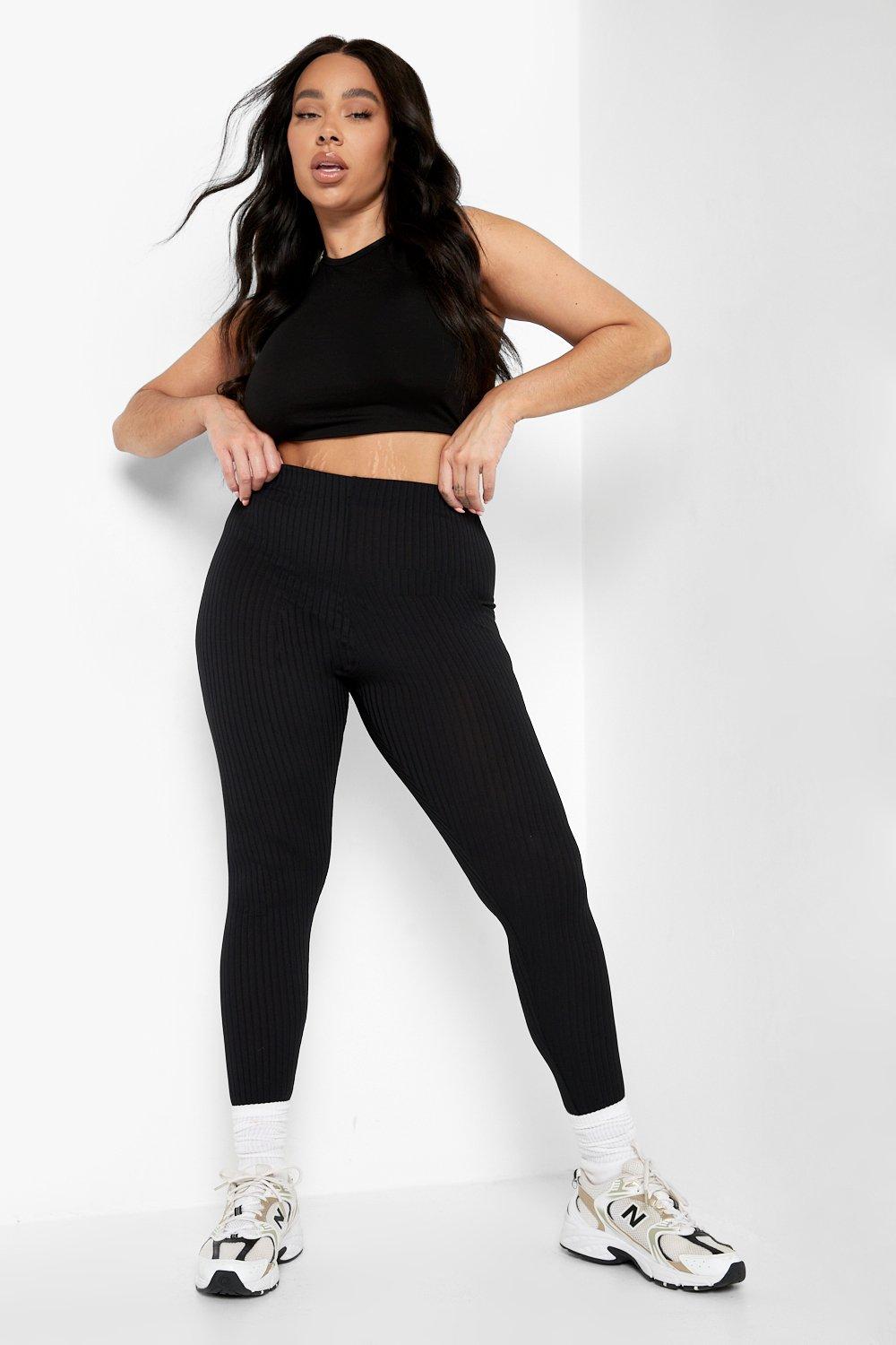 Women's Plus Ribbed Stretch Leggings