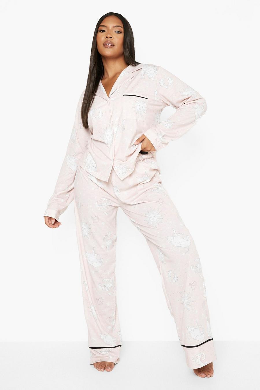 Pink Plus Astrology Pyjama Set Met Broek image number 1
