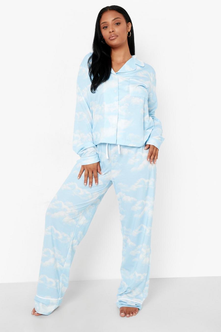 Blue Plus Cloud Pyjama Trouser Set image number 1