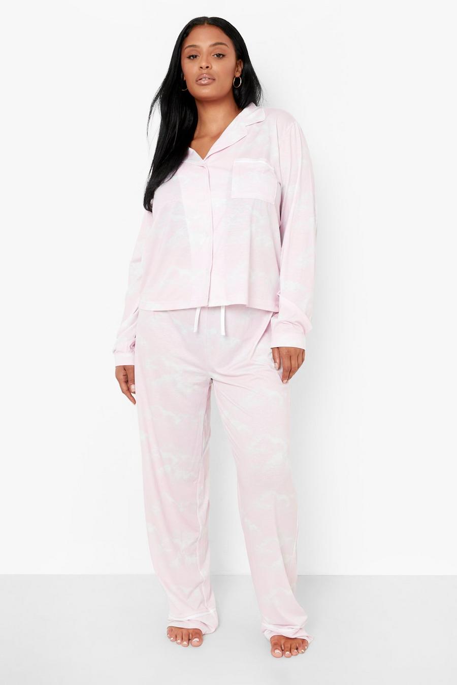 Pink Plus Wolkenprint Pyjama Set Met Broek image number 1