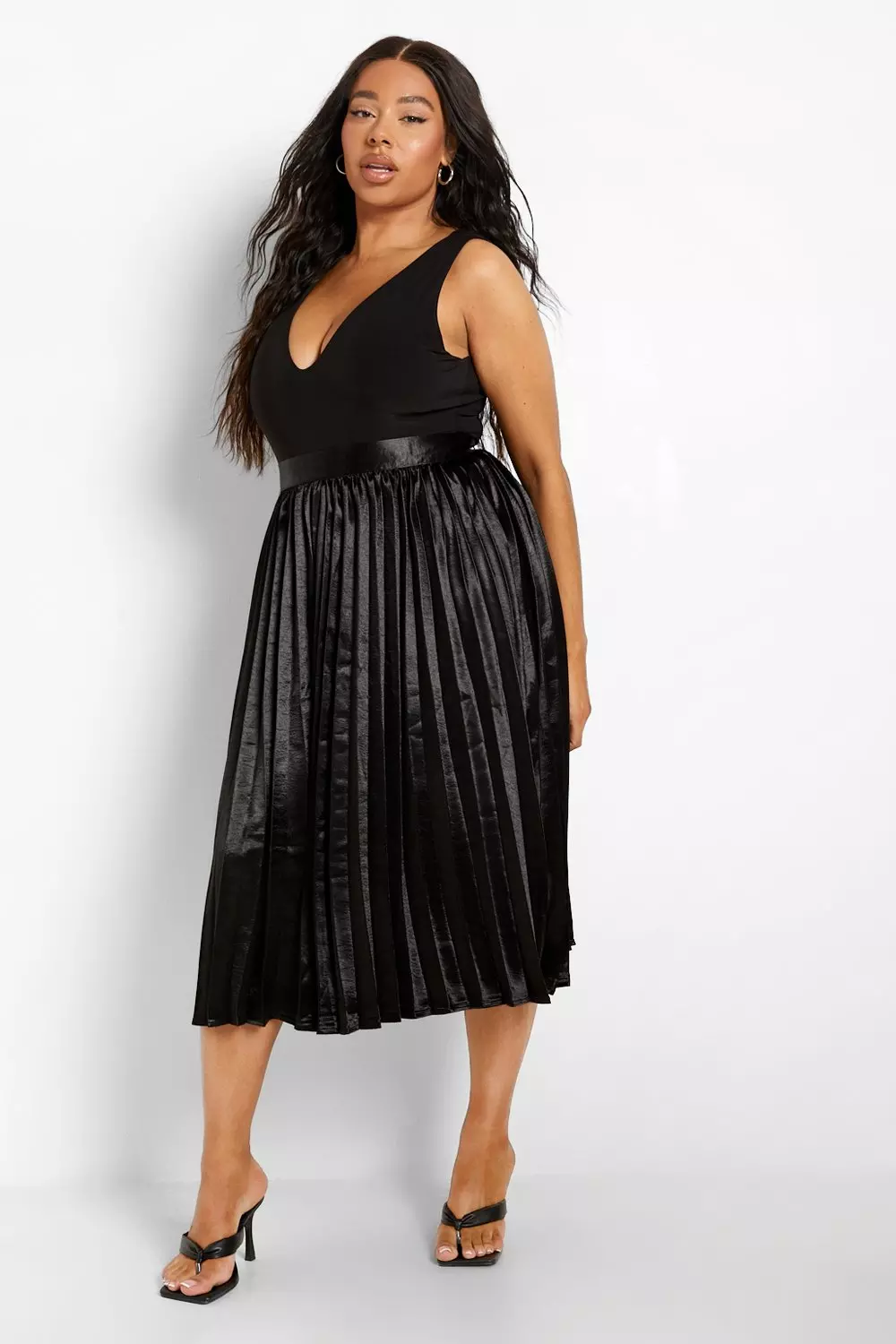 Plus size pleated outlet skater skirt