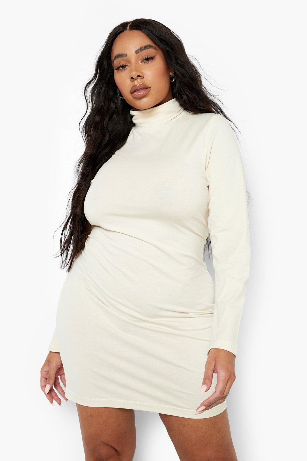 Plus size turtleneck bodycon dress hotsell