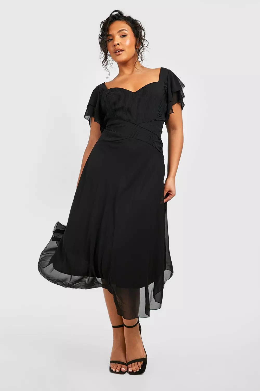 Black flowy hotsell chiffon dress