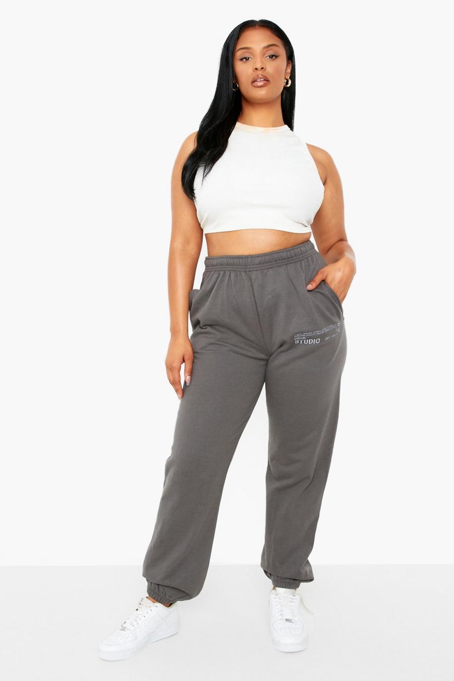 Charcoal Plus Dsgn Studio Embroidered Joggers image number 1