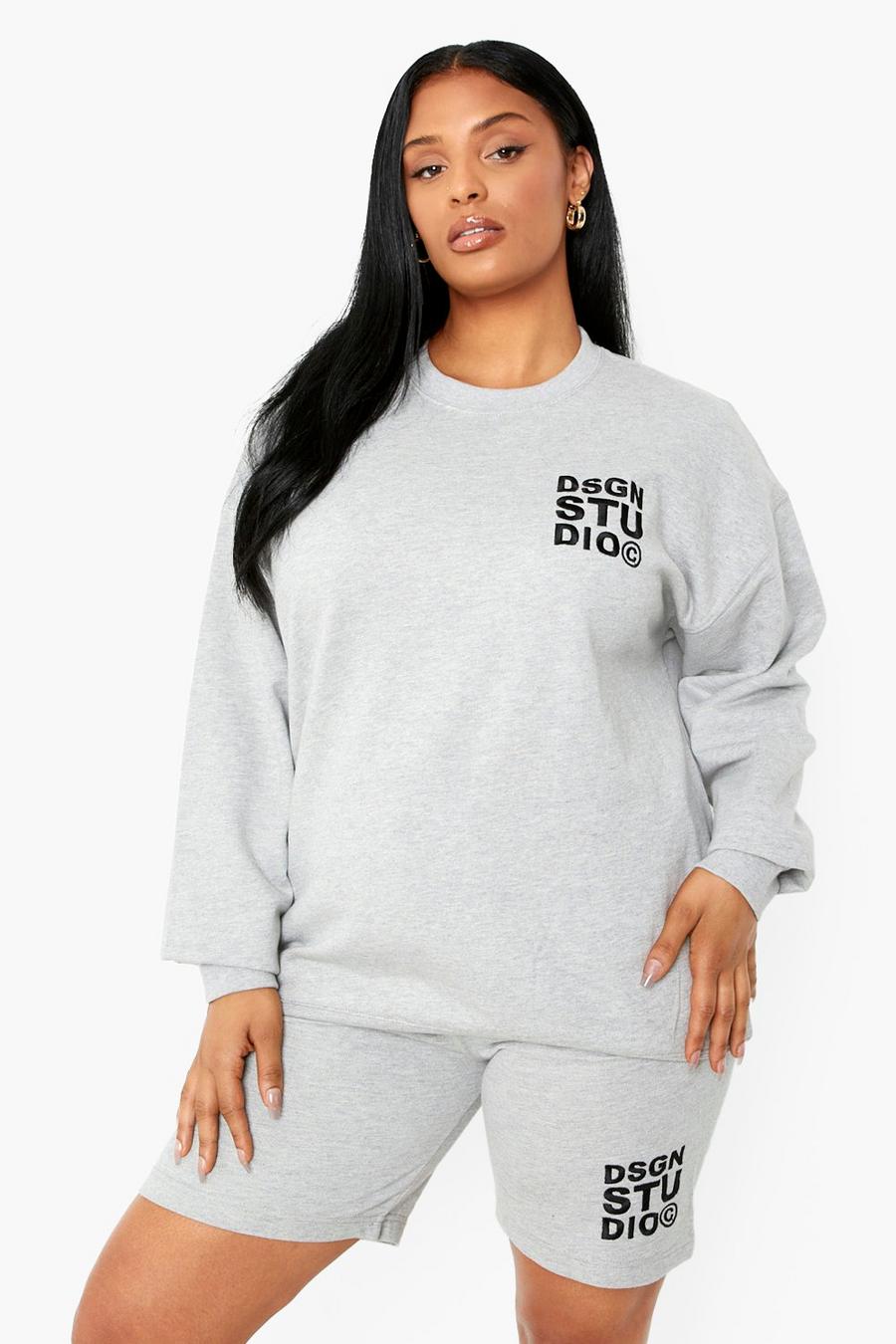 Grey Plus Dsgn Studio Embroidered Sweatshirt image number 1