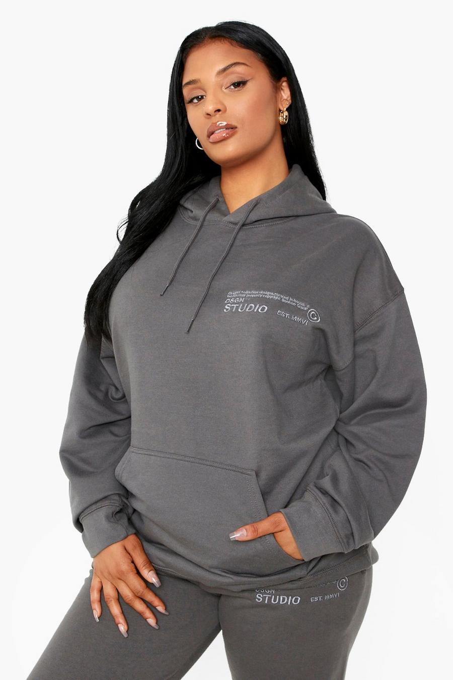 Charcoal Plus Dsgn Studio Embroidered Hoodie image number 1