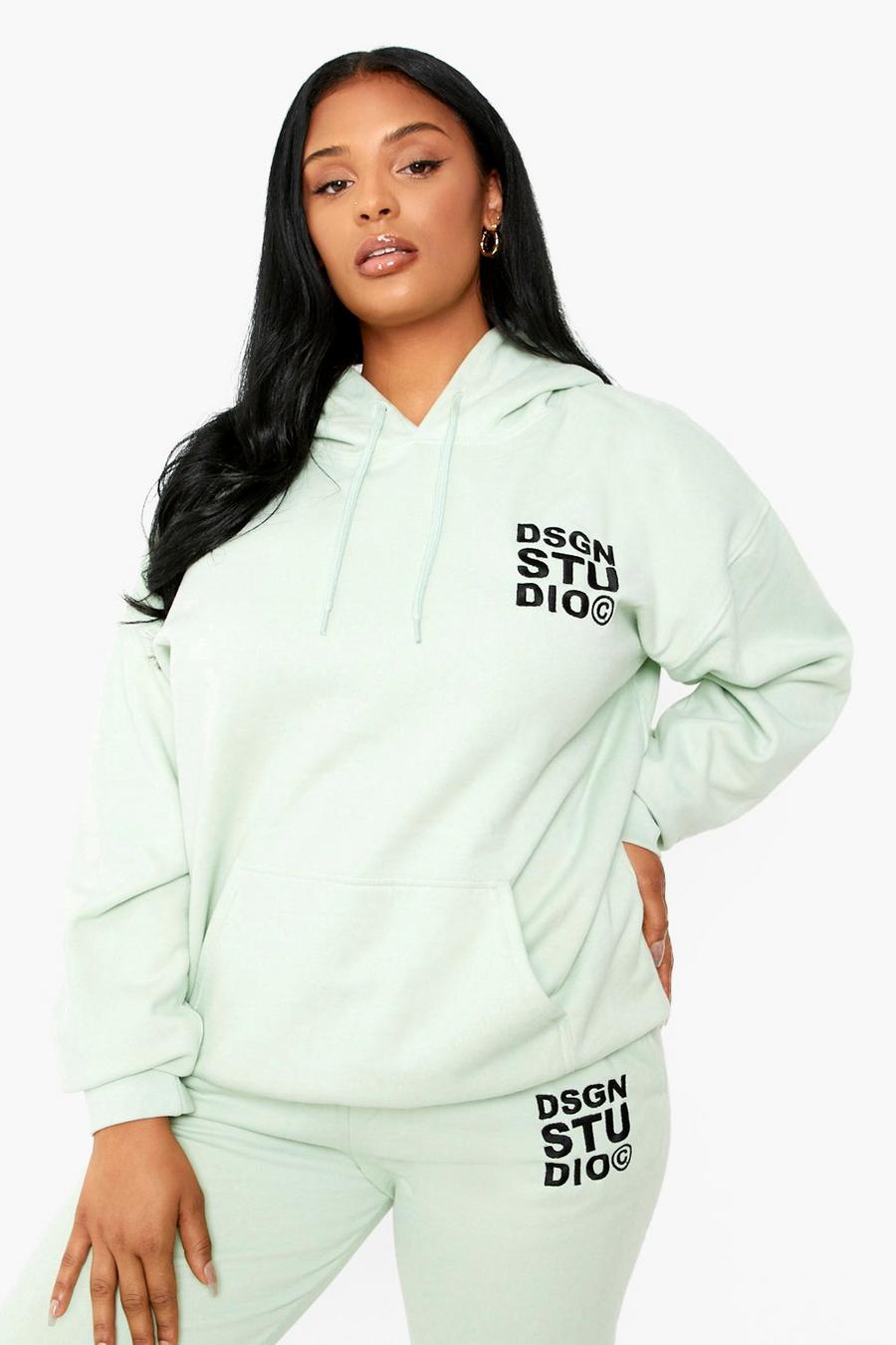 Apple green Plus Dsgn Studio Embroidered Hoodie image number 1