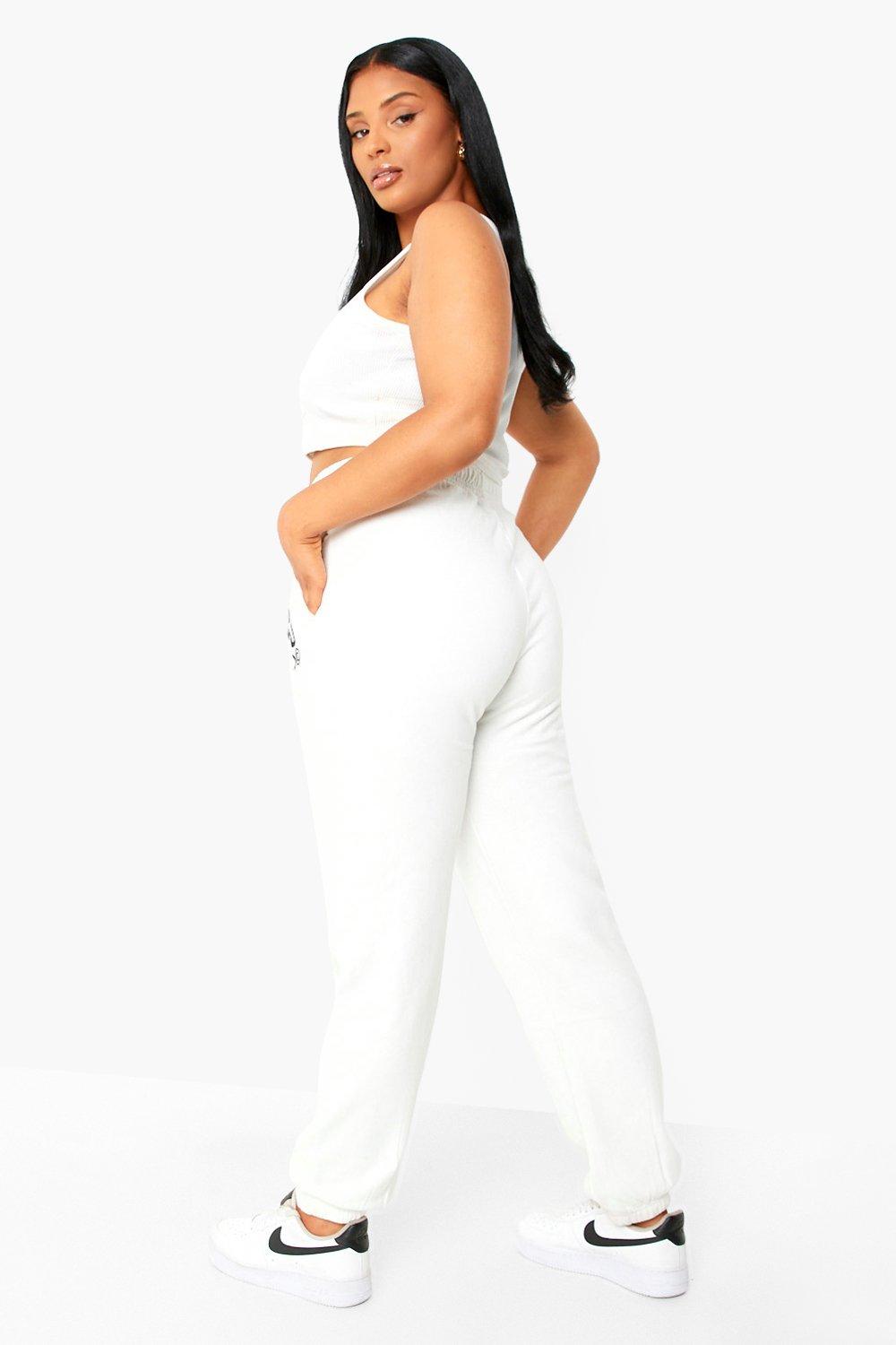 Boohoo store white joggers