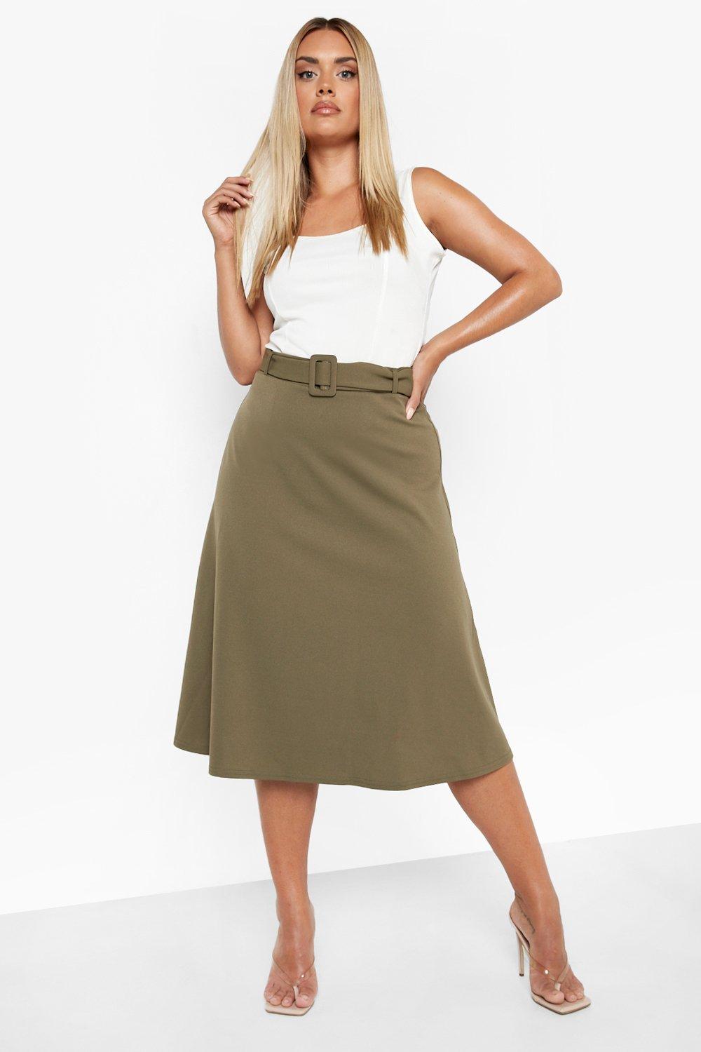 Belted a shop line midi skirt