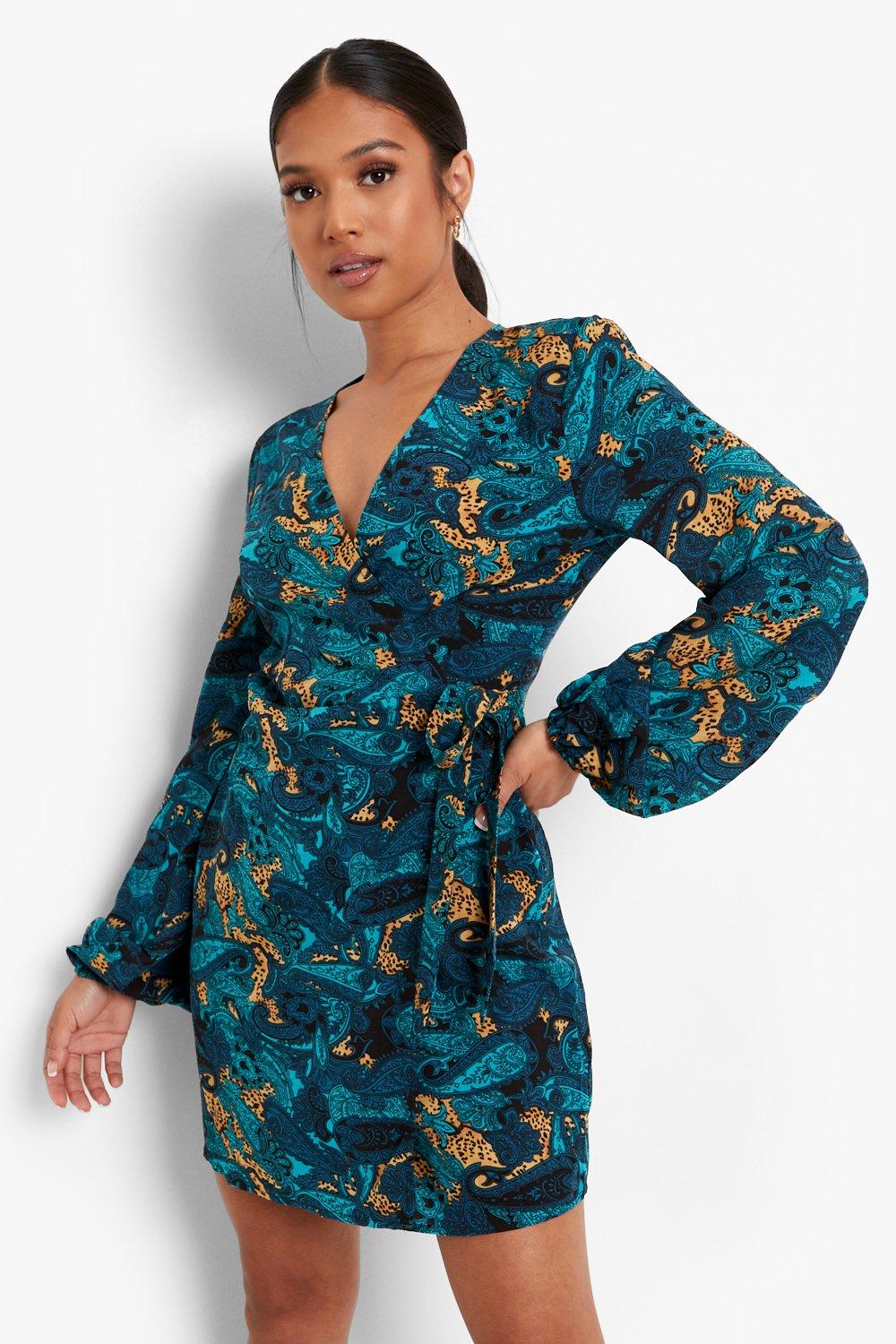 Petite store wrap dress