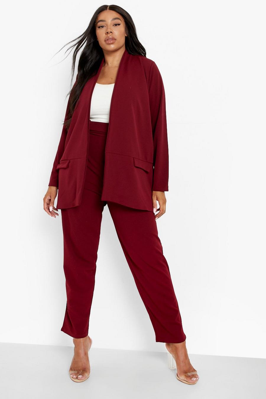 Berry Plus Belted Trouser Tailored Co-ord image number 1