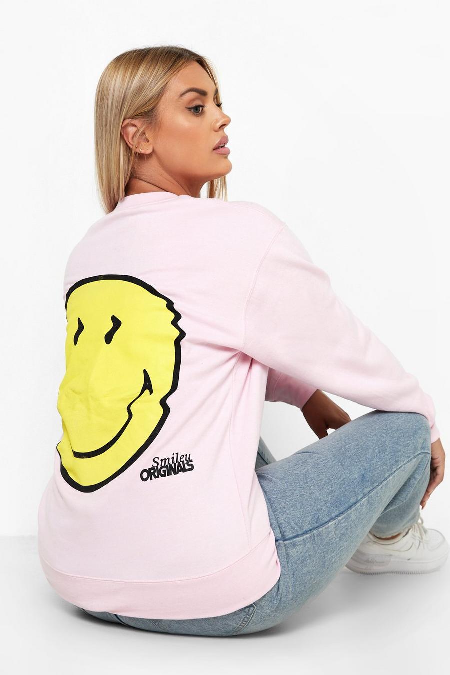 Baby pink Plus Smiley Glitch License Sweat image number 1