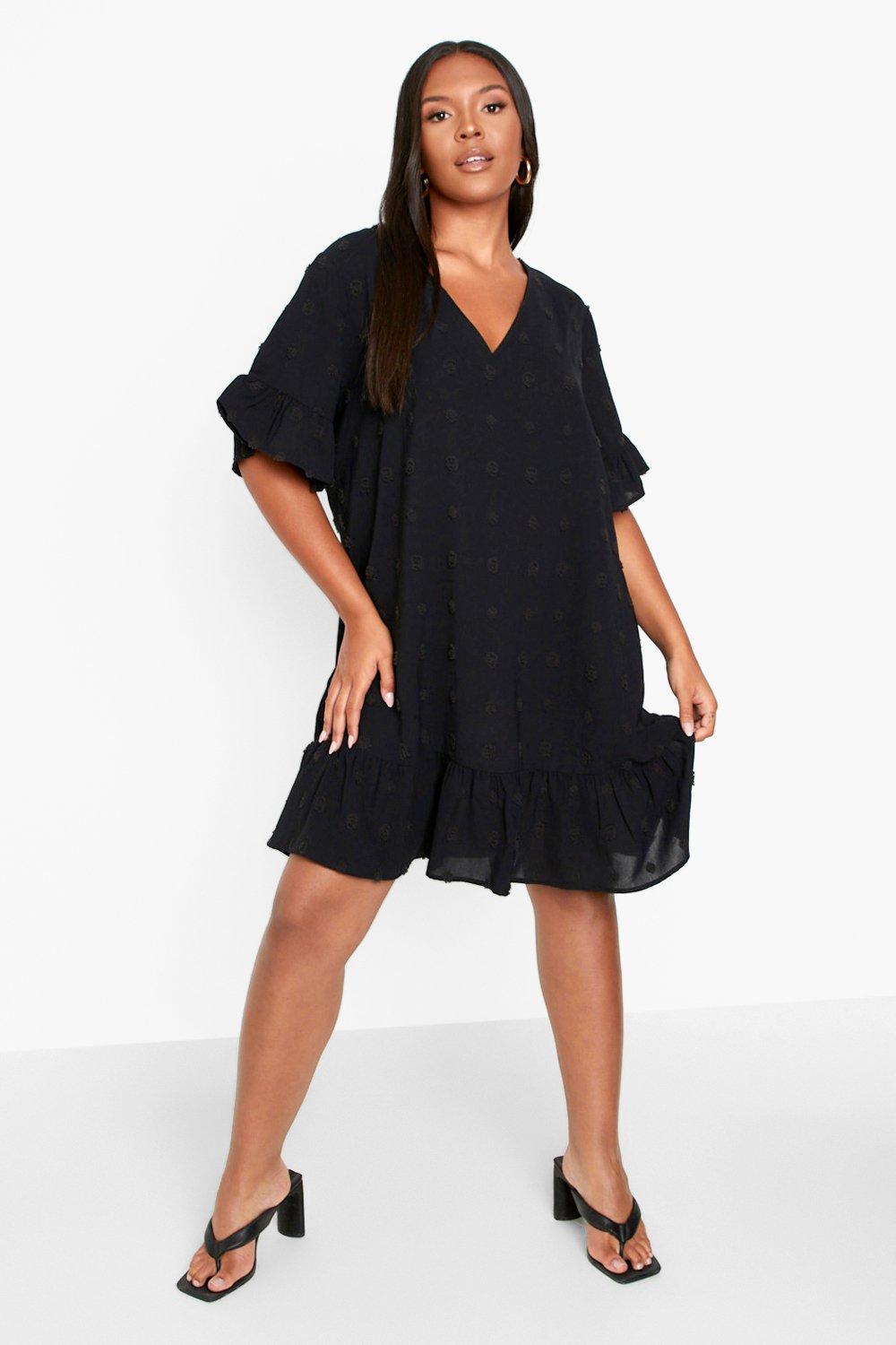 Ruffle hem best sale shift dress