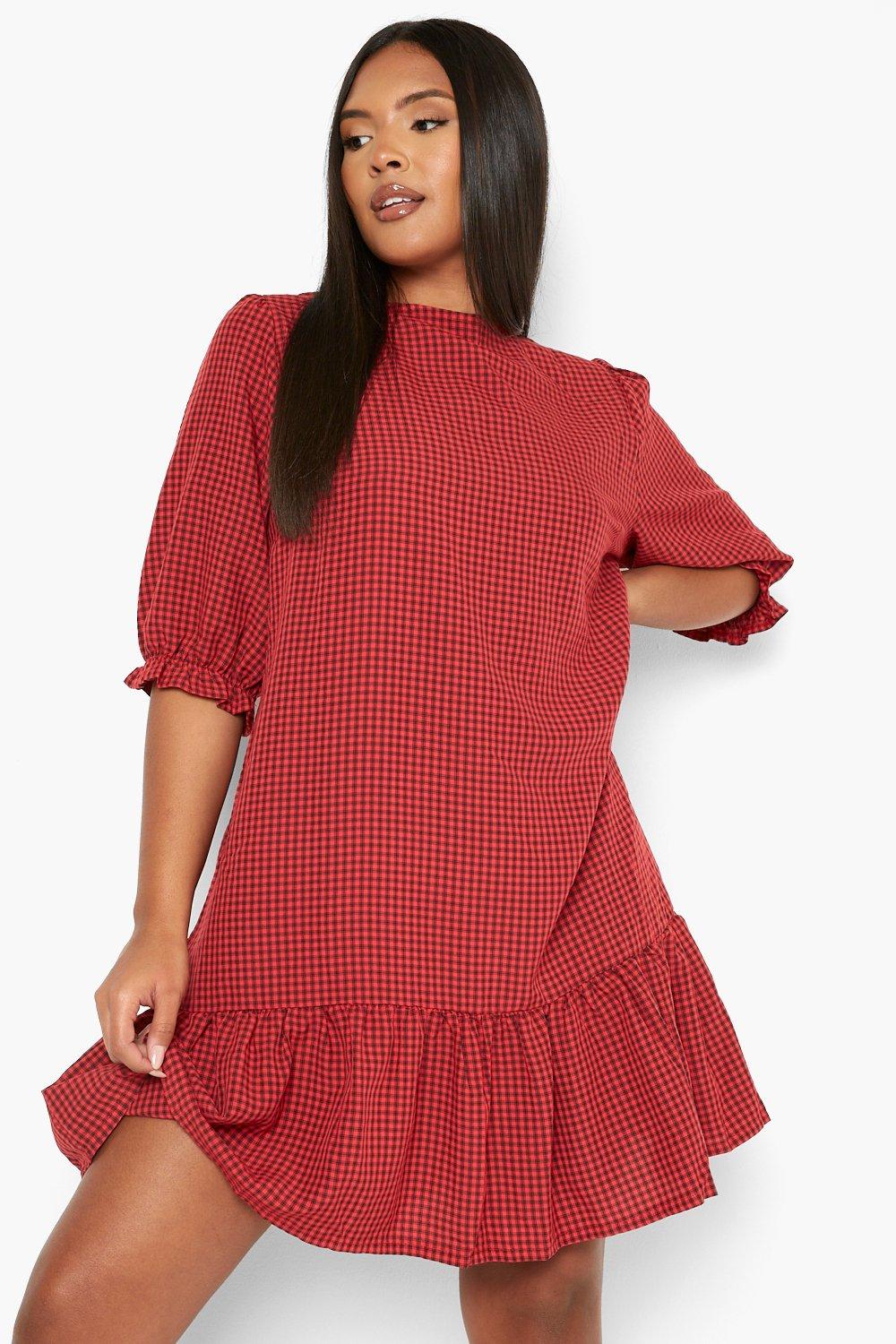 Ruffle hem shift outlet dress