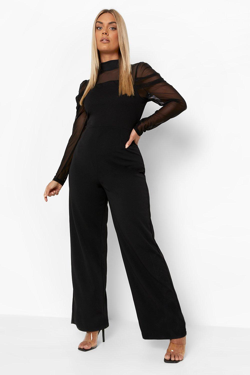 black mesh jumpsuit