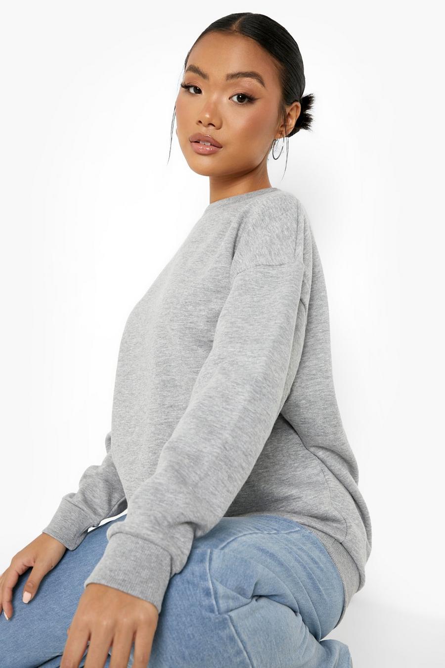 Oversize-Sweatshirt , Petite Size, Grau meliert image number 1