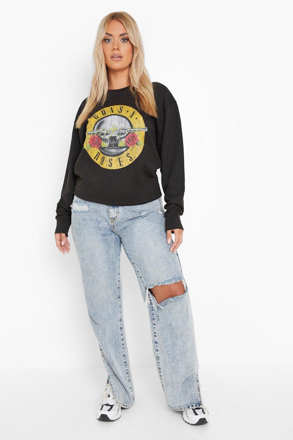 Plus Guns N Roses Licensed Sweatshirt | boohoo USA