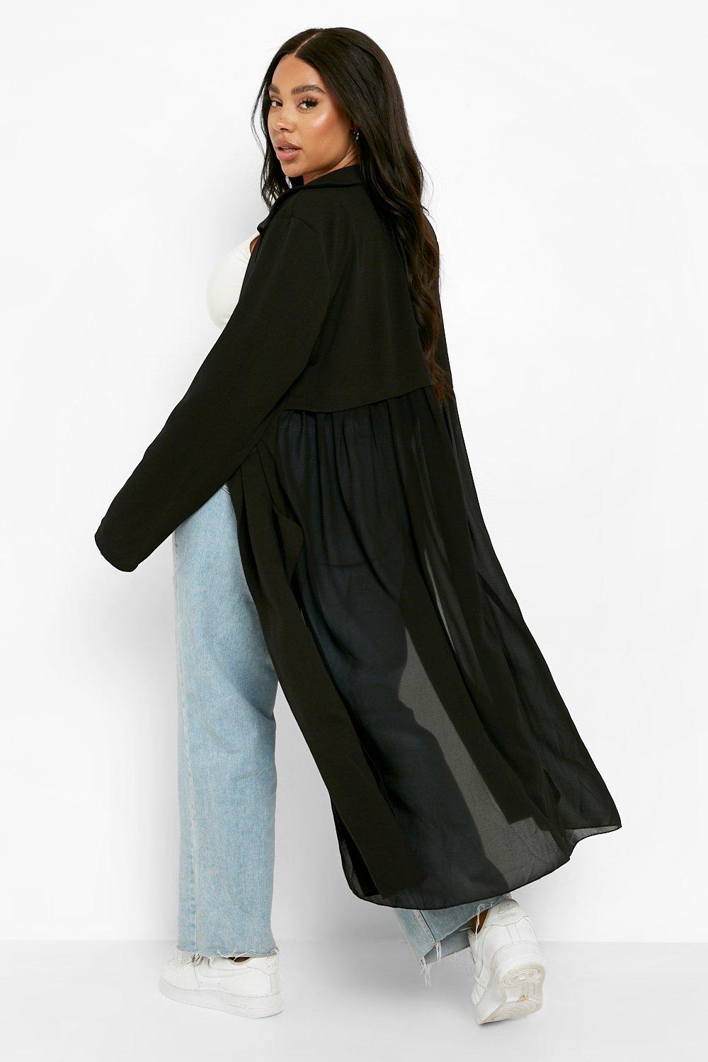 Long chiffon duster on sale coat