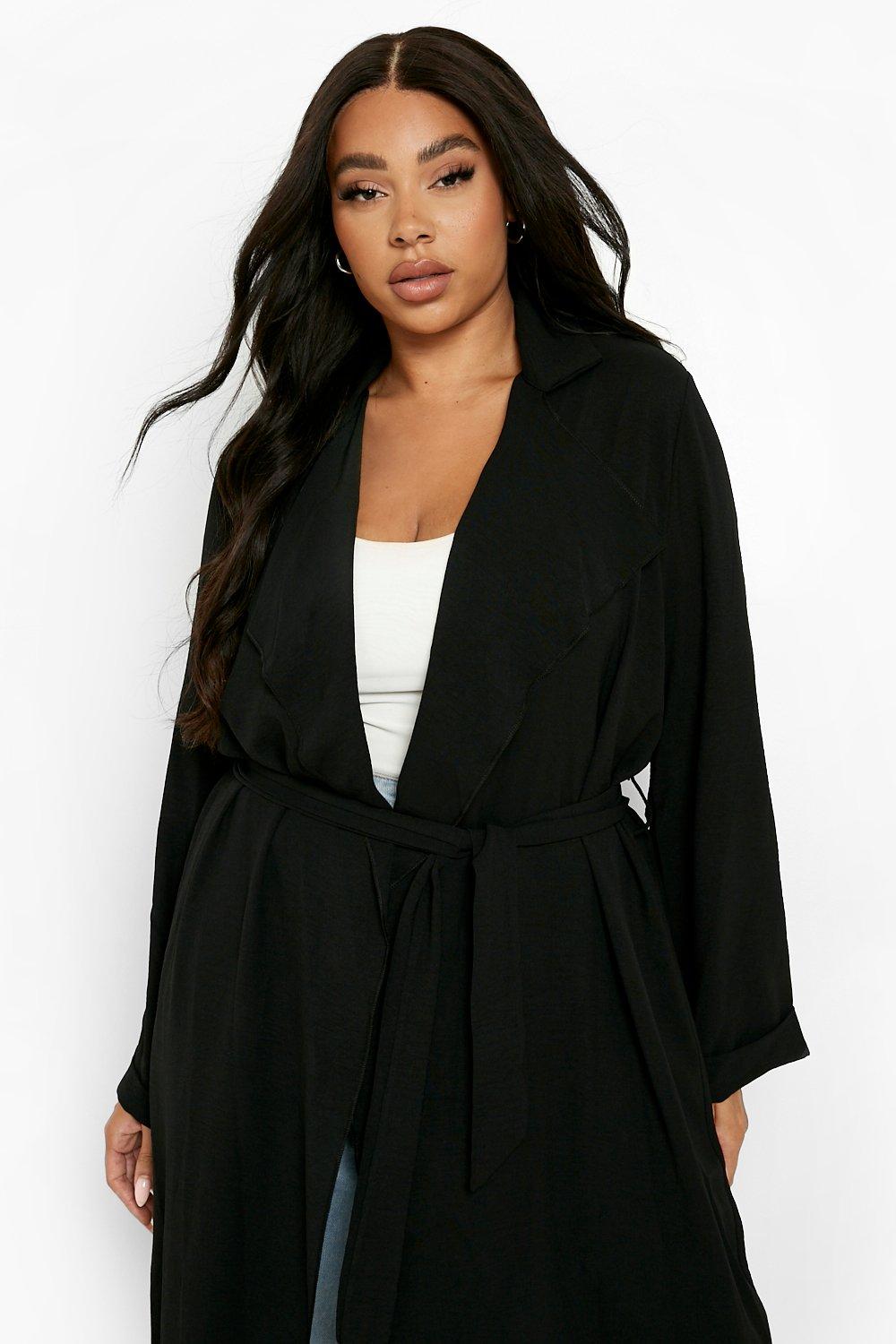 Black duster jacket outlet plus size