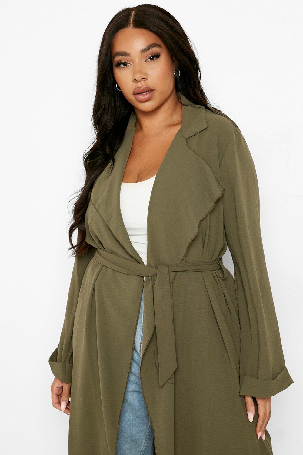 Khaki waterfall deals duster jacket