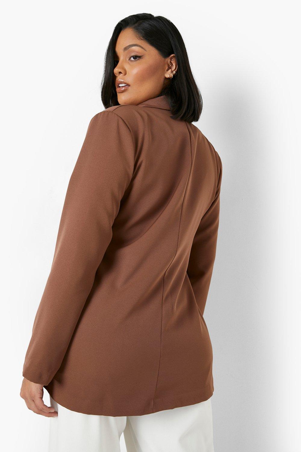 Long blazer 2024 womens plus size