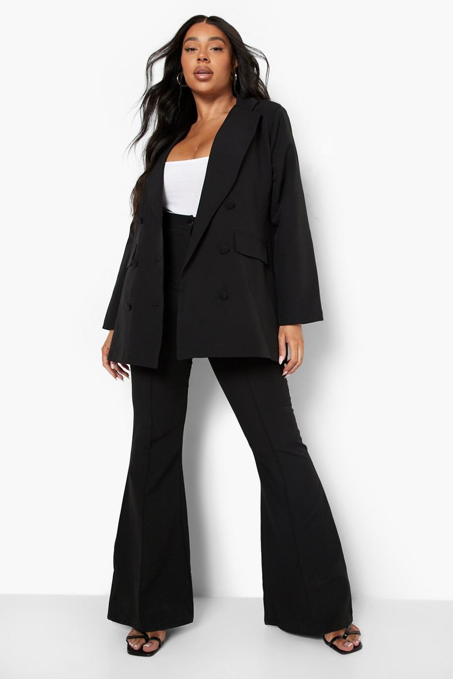 Black noir Plus Tailored Suit Trousers