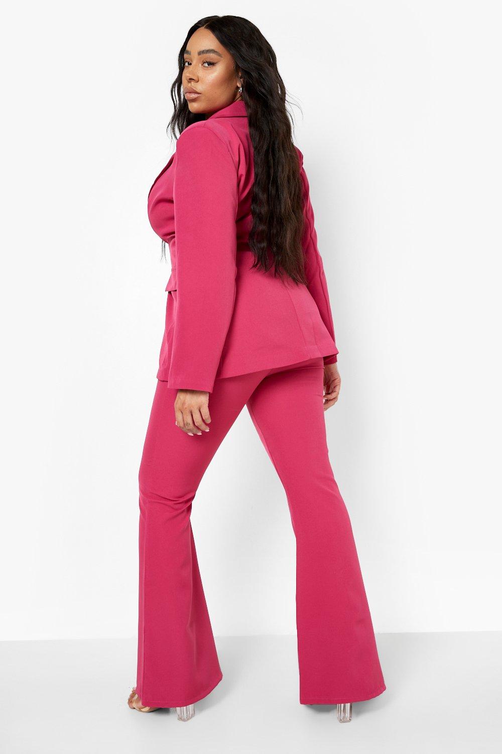 Hot Pink 2-piece Suit Set for Women, Raspberry Pink Pantsuit With