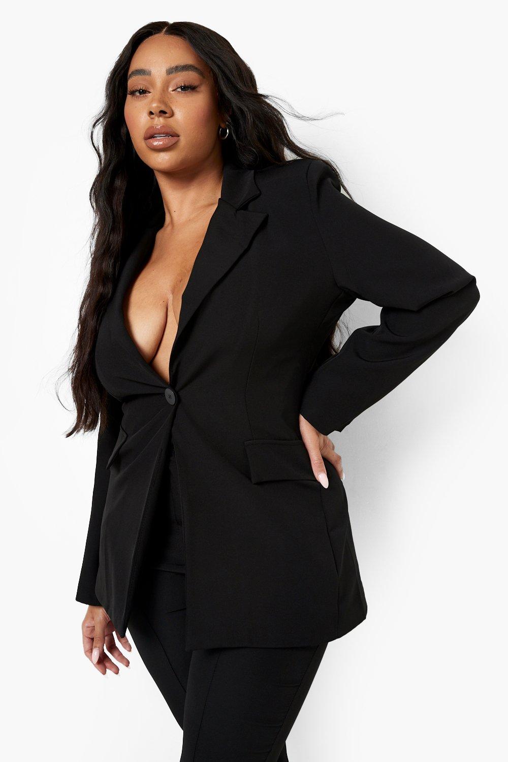 Plus Tailored Pocket Blazer boohoo