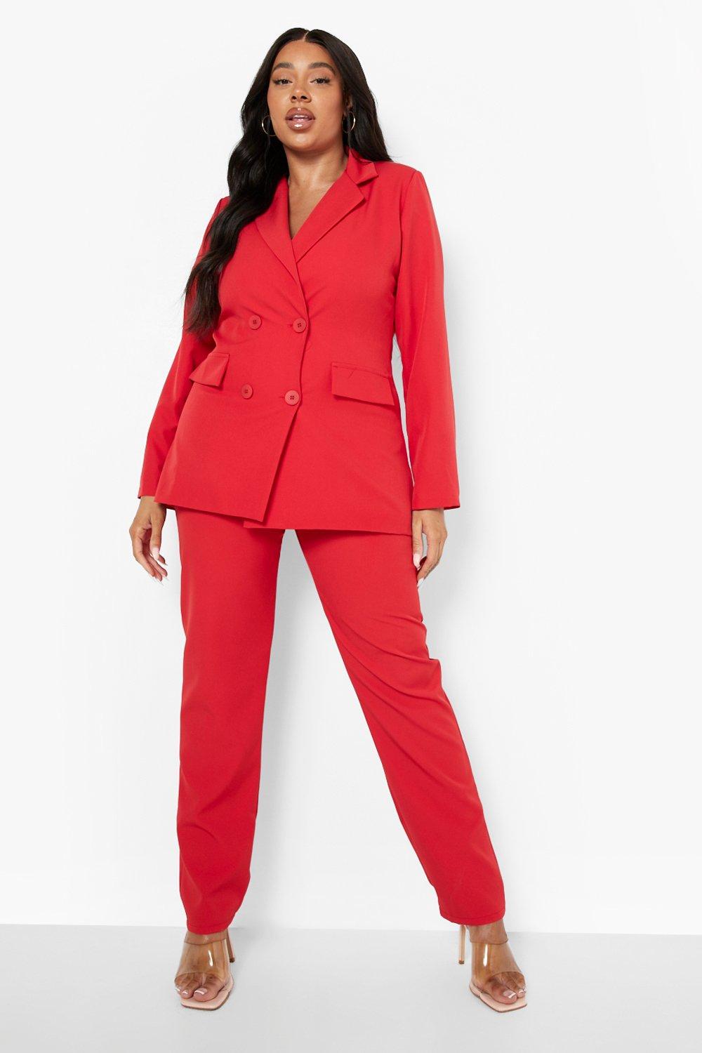 Red suit store womens plus size