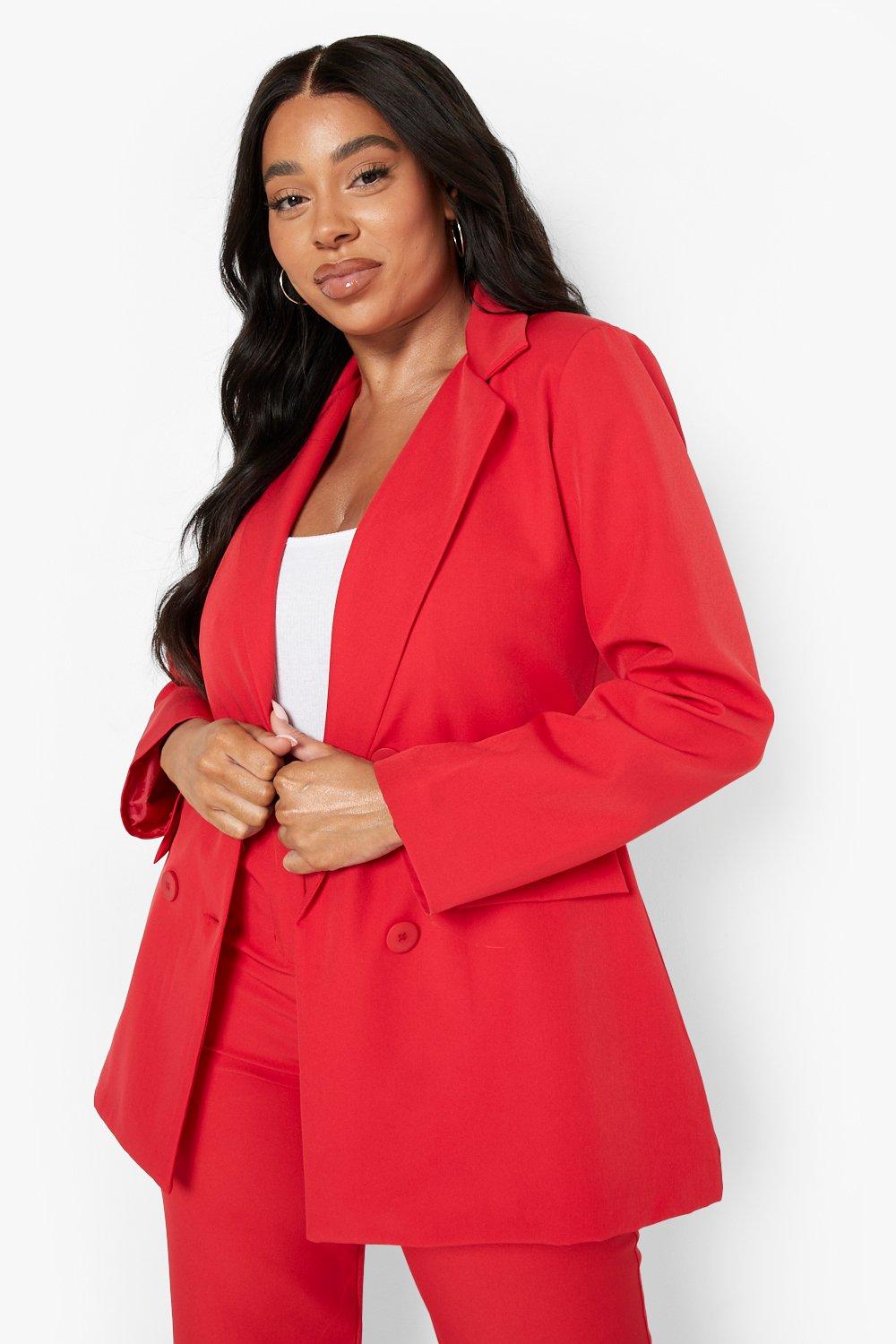 Plus Tailored Double Breasted Blazer boohoo UK