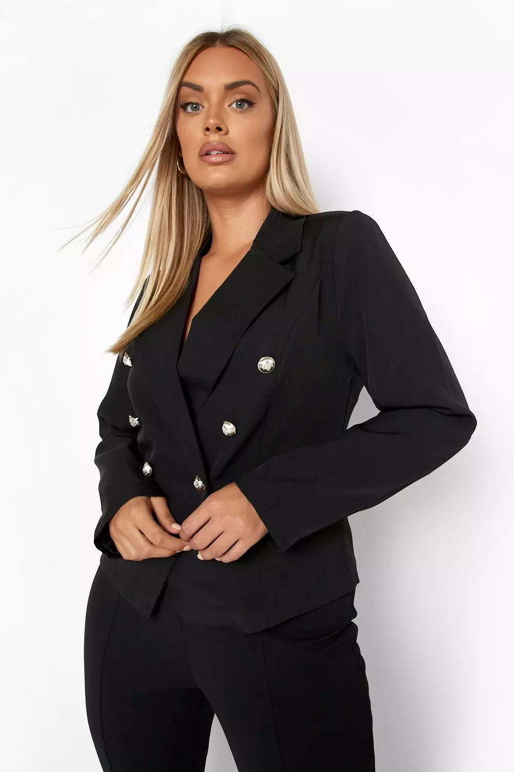 Black blazer military best sale