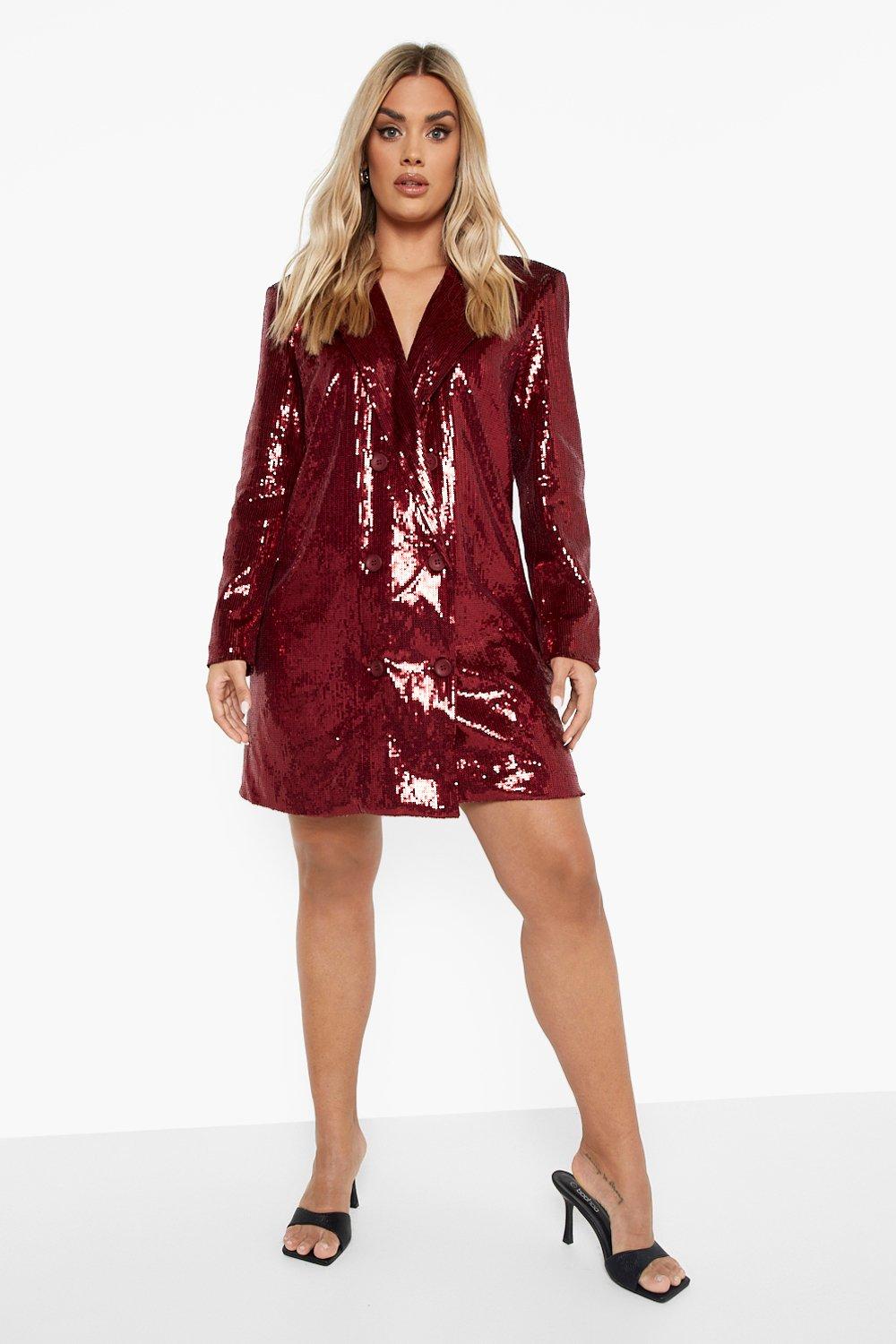 Boohoo plus blazer dress best sale