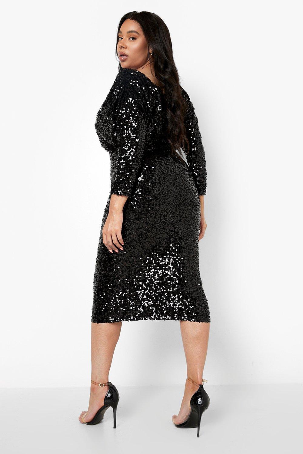 Boohoo curve sequin outlet dress