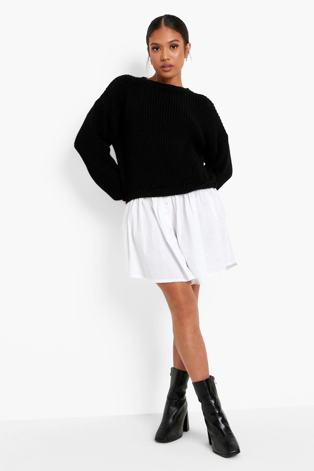 Women's Black Petite Knitted Jumper And ...