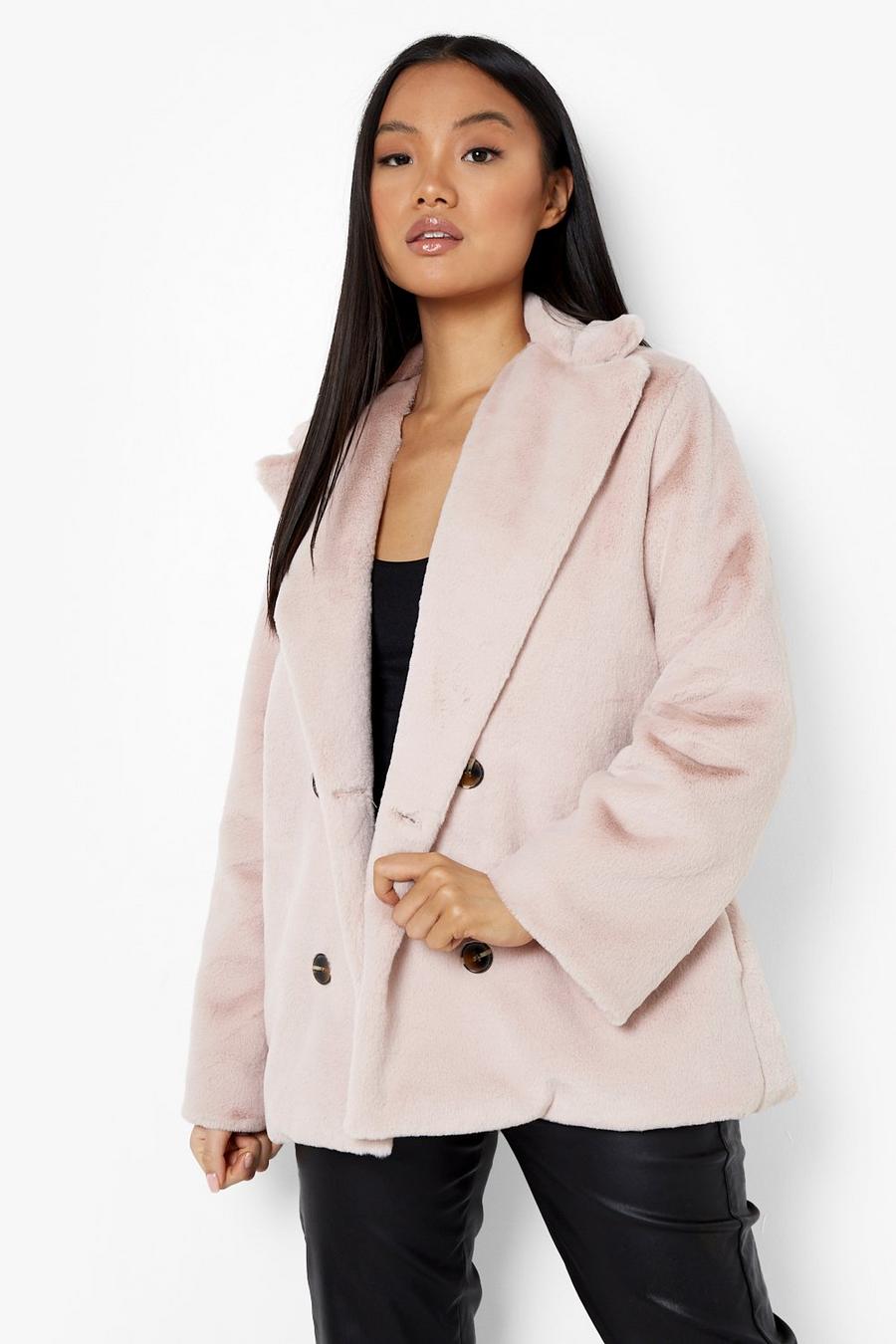 Rose Petite Double Breasted Fur Coat image number 1